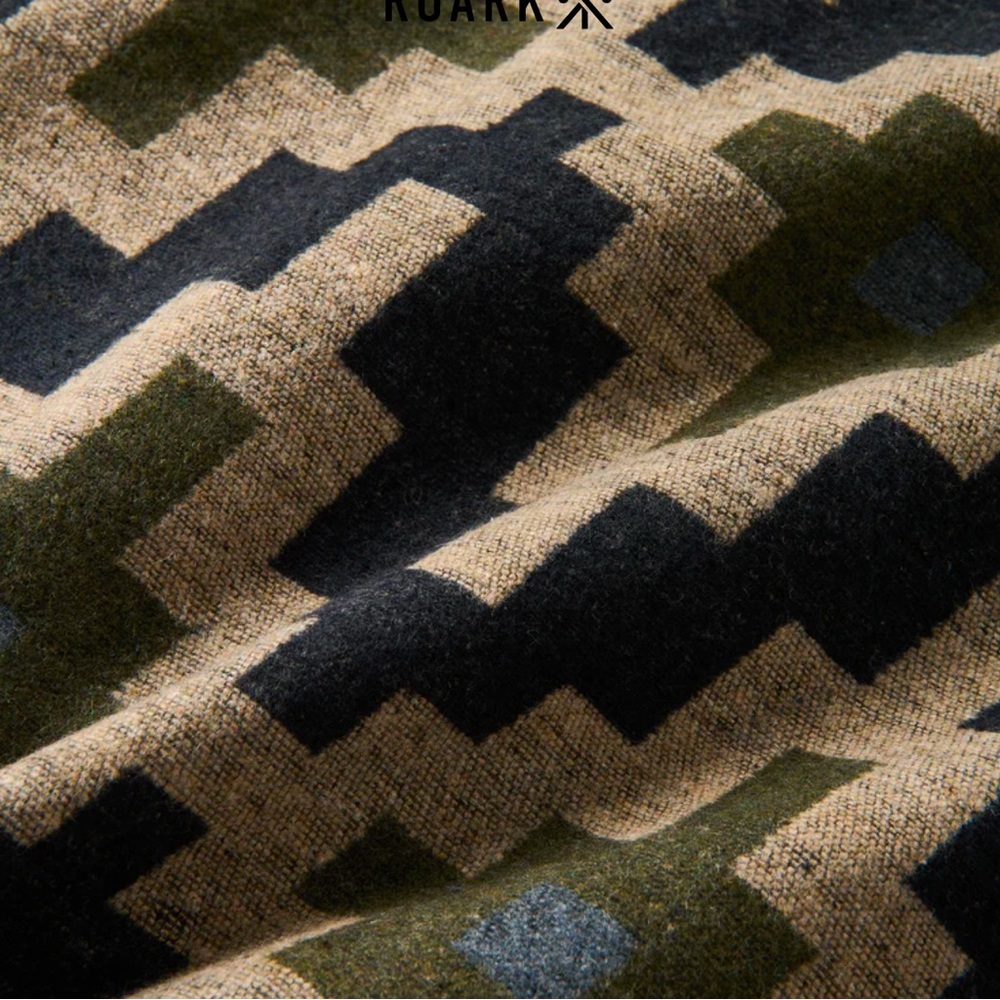 Roark Aztec Pattern Casual Button Down Shirt - Bl… - image 8